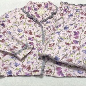 Victoria’s Secret Silver Label Floral PJ Set Floral Cotton Silk Small